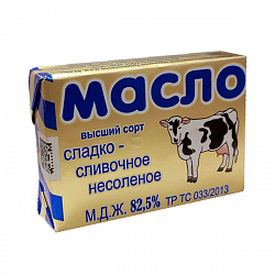 Масло сладко-сливочное Традиционное ООО Восход 82.5% 180 г фольга