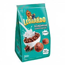 Готовый завтрак Leonardo шоколадные шарики 200г (КДВ)