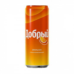 Напиток газированный Добрый Апельсин с витамином C 330 мл ж/б (Мултон)