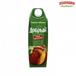 Напиток сокосодержащий Добрый персик-яблоко 1л тп (Мултон)