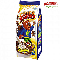 Готовые завтраки Супер Хрупер Мишки шоколадные 200г (Кунцево)