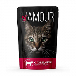 Корм для кошек L amour с говядиной 75гр (Атяшево)