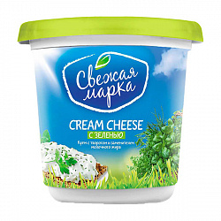 Крем с творогом Cream Cheese Свежая марка c зеленью 55% 140 г стакан