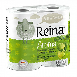 Туалетная бумага Reina 2сл 4рул яблоко (Палп)