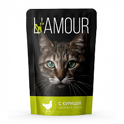 Корм для кошек L amour с курицей 75гр (Атяшево)